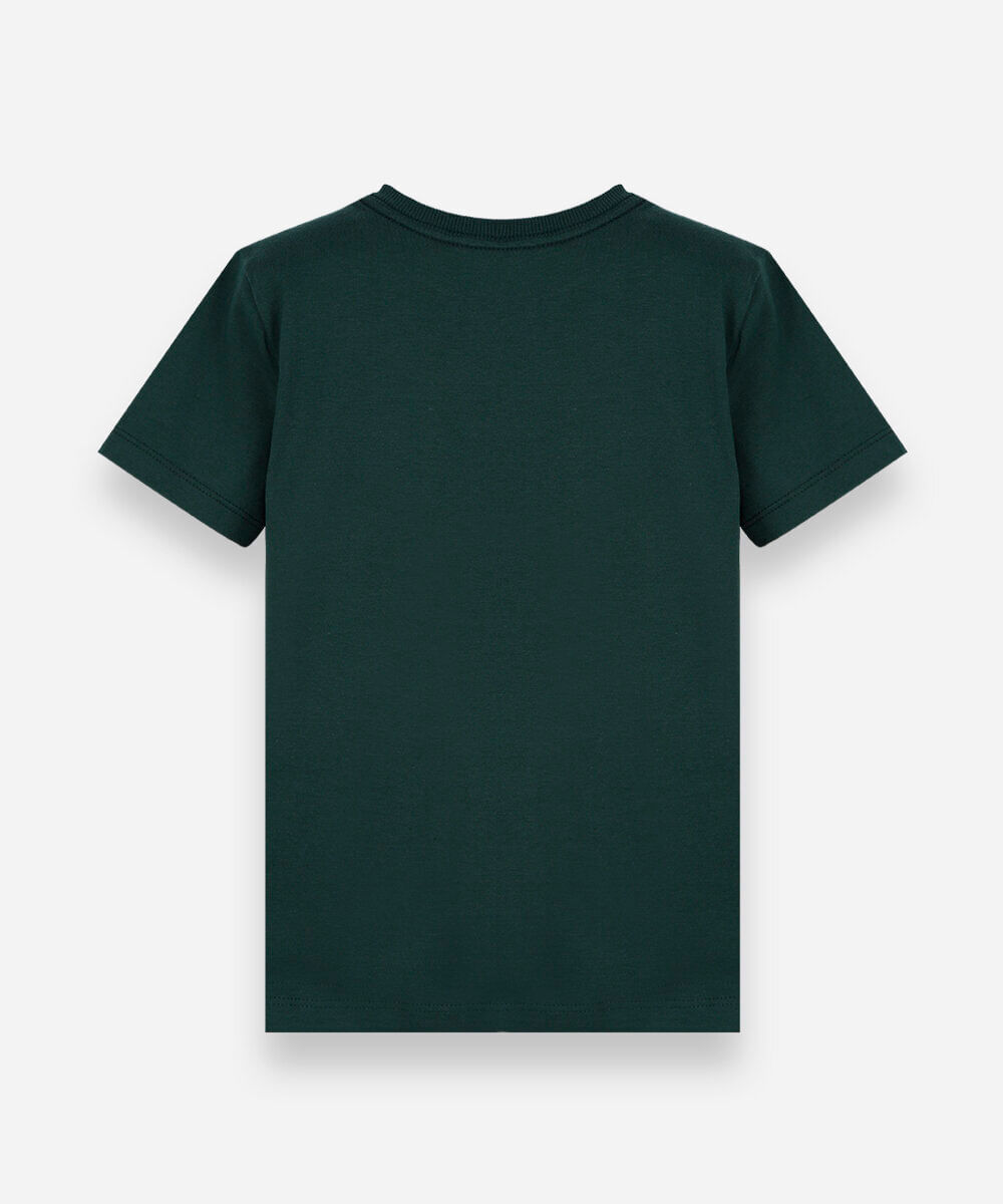 camiseta de algodão infantil manga curta básica verde
