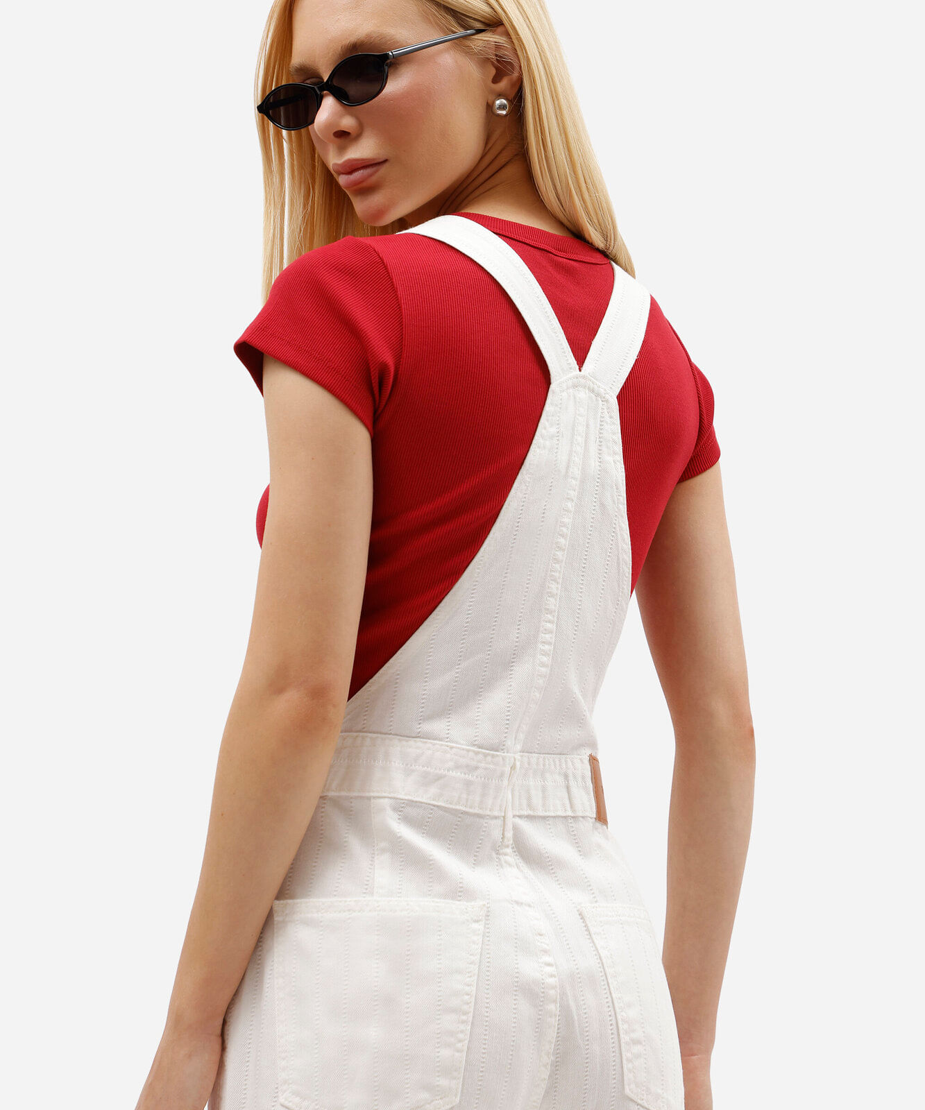 jardineira feminina de sarja off white