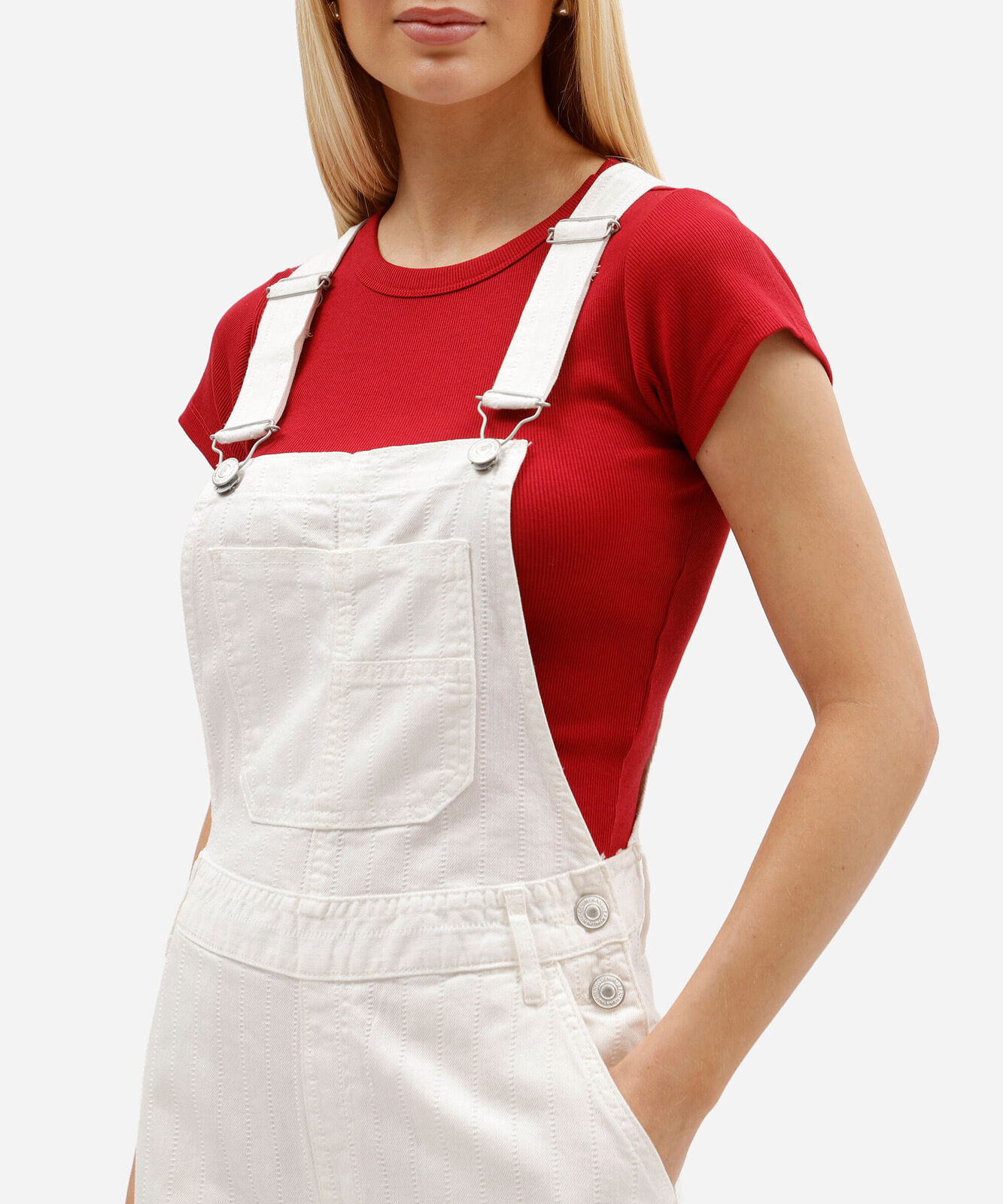 jardineira feminina de sarja off white