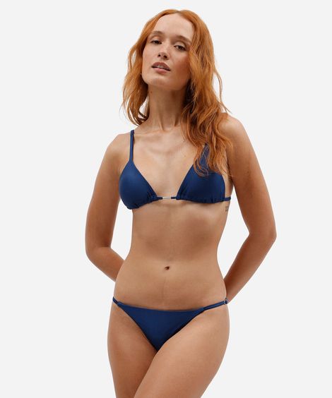 biquíni calcinha string feminina de poliamida azul