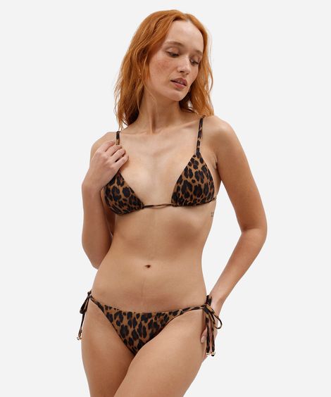 biquíni calcinha tanga feminino animal print preto