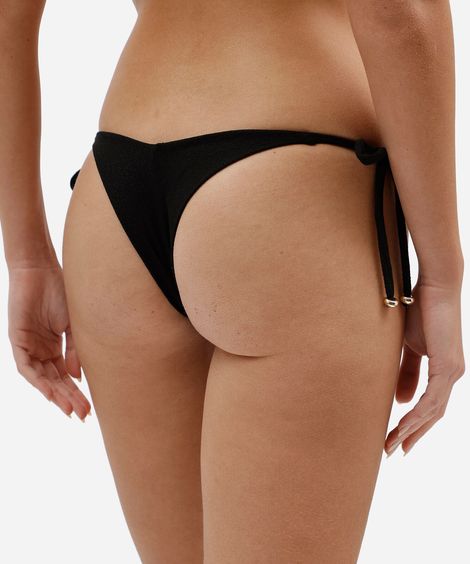 biquíni calcinha tanga feminino texturizado preto