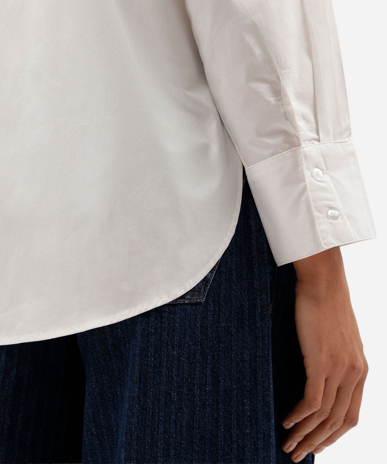 camisa oversized feminina de algodão decote v manga longa off white
