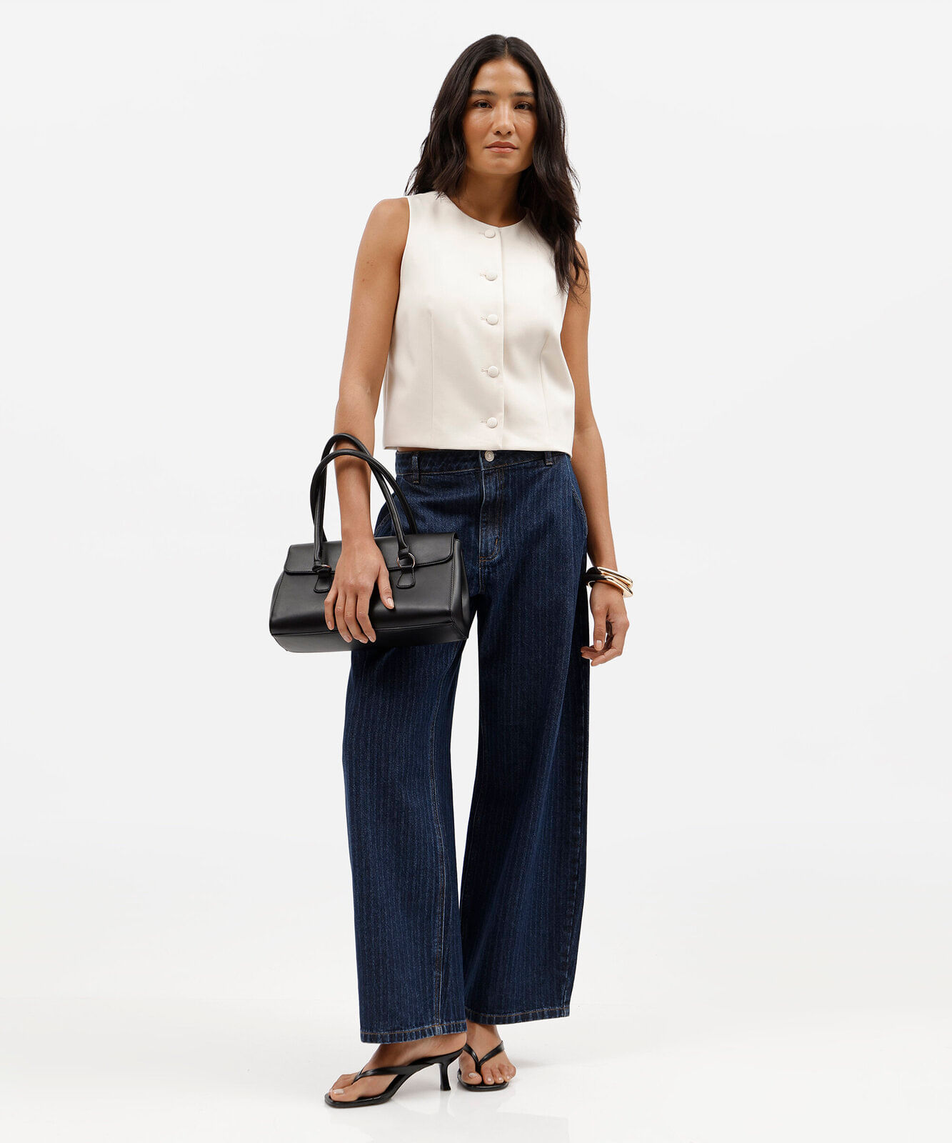 colete de alfaiataria feminino decote redondo off white