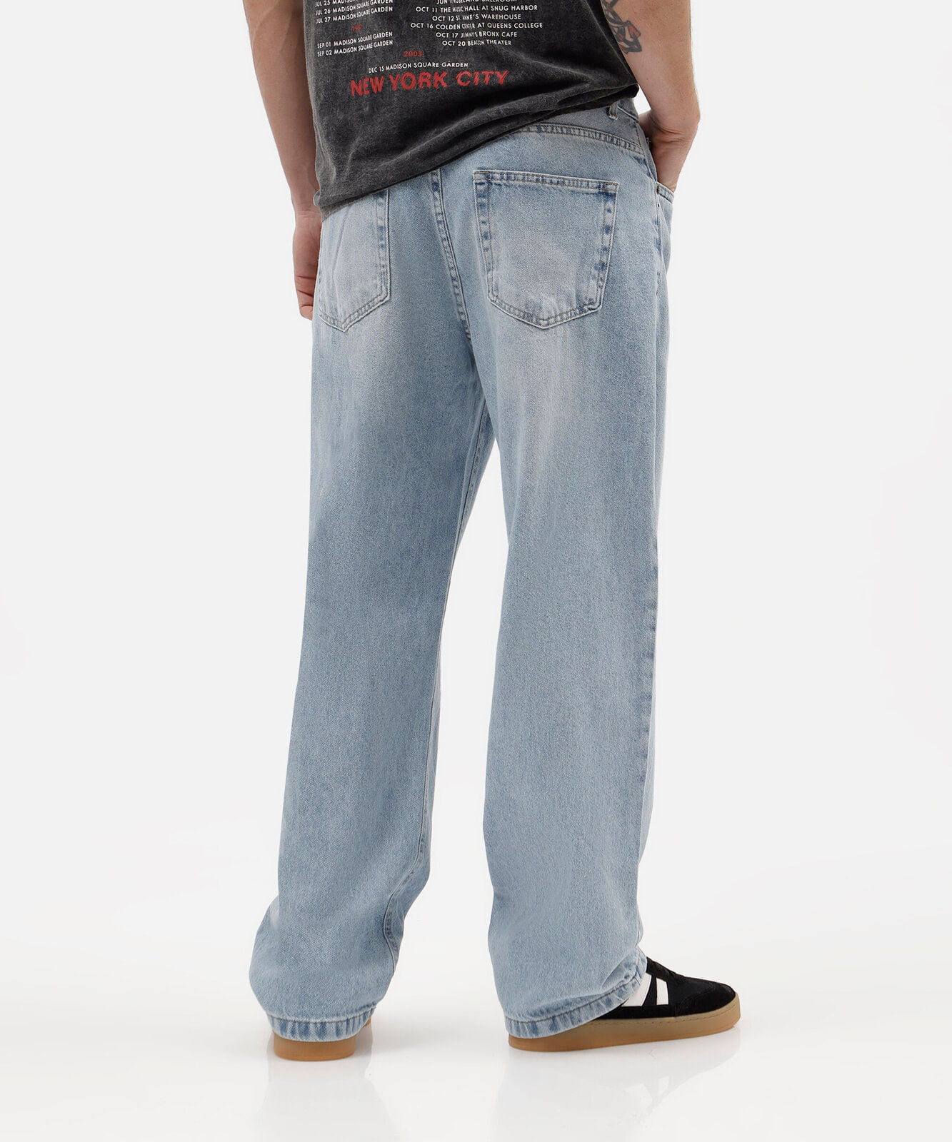 calça baggy masculina jeans destroyed azul