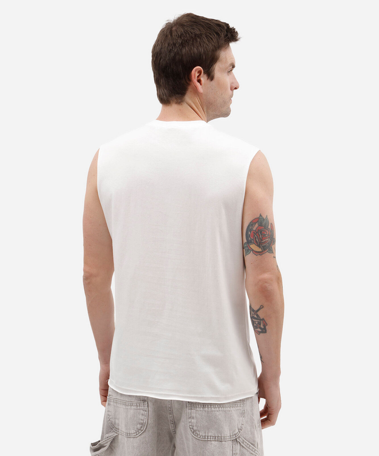 regata masculina de algodão the rolling stones com paetê off white