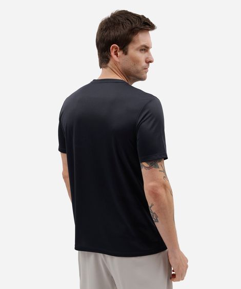 camiseta esportiva masculina manga curta estampada azul