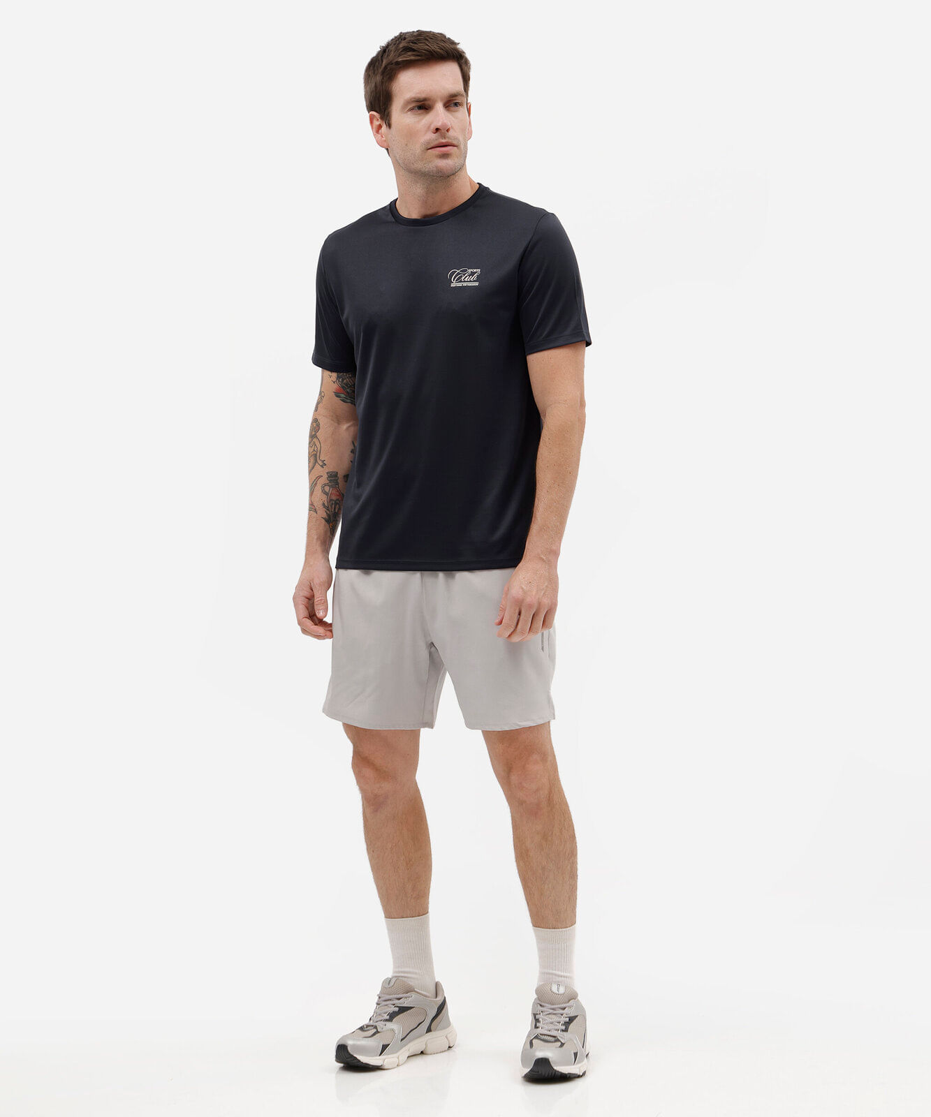camiseta esportiva masculina manga curta estampada azul