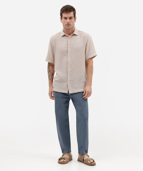 calça masculina chino de algodão azul