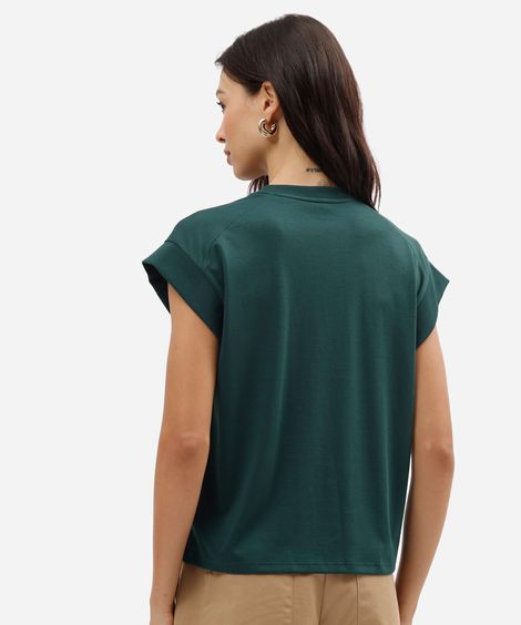 blusa muscle tee feminina de algodão peruano interlock verde
