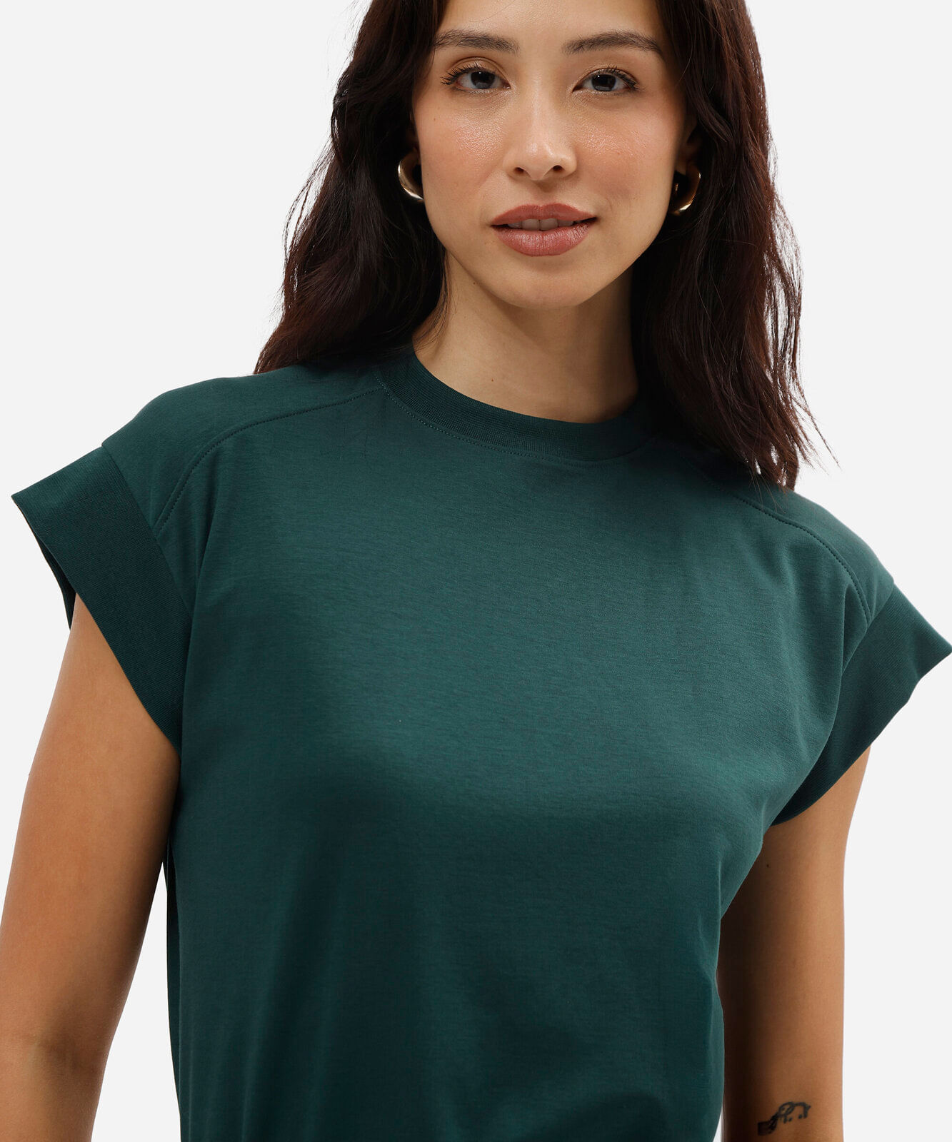 blusa muscle tee feminina de algodão peruano interlock verde