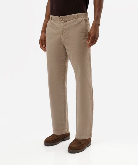 calça masculina chino de algodão bege