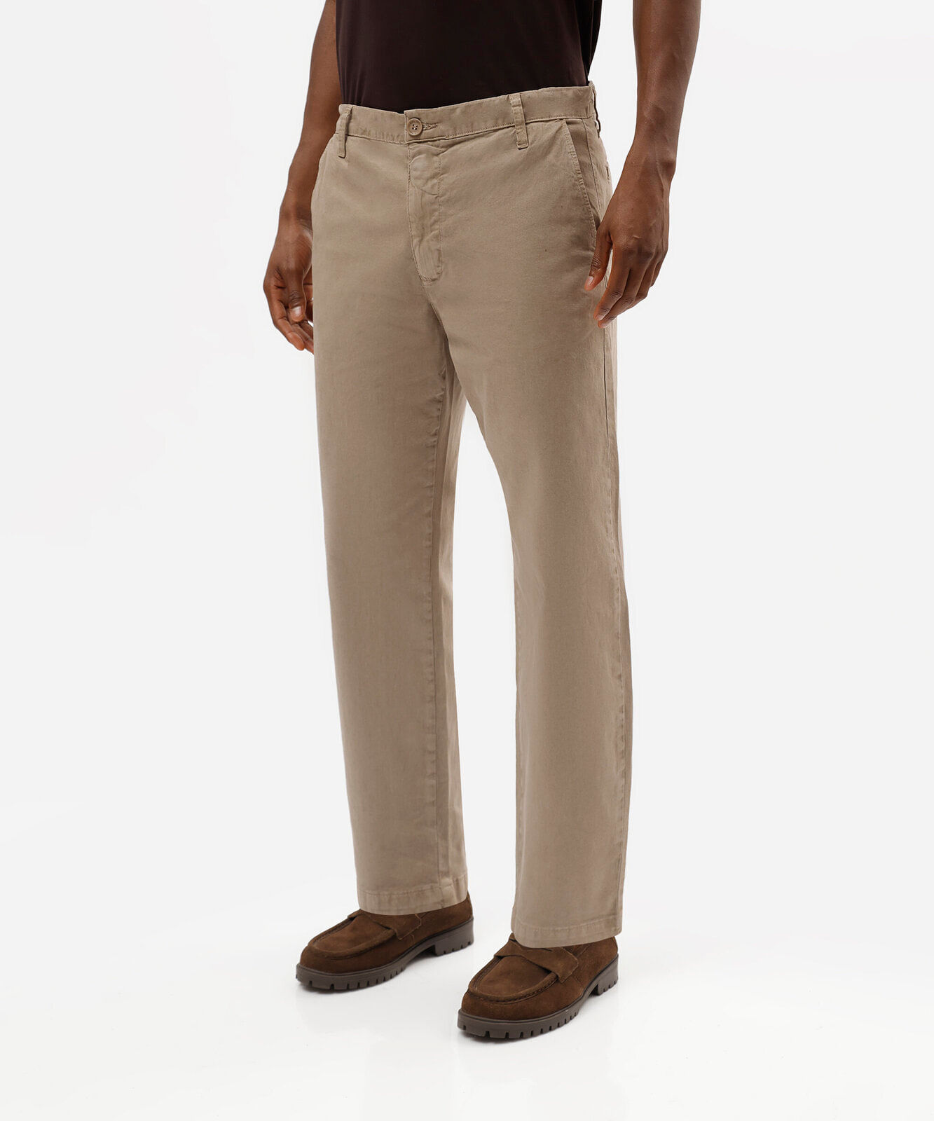 calça masculina chino de algodão bege