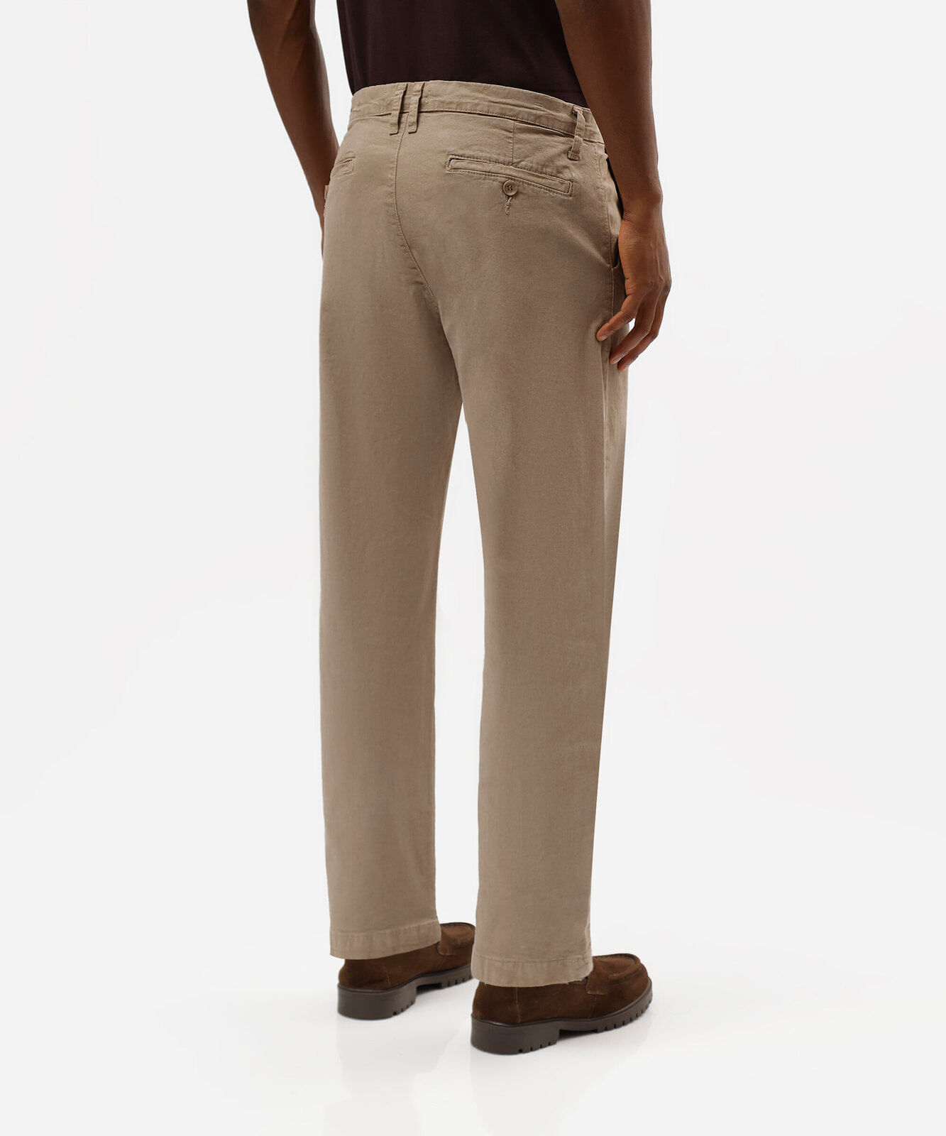calça masculina chino de algodão bege