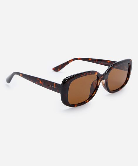 óculos de sol feminino quadrado de acetato tartaruga triton marrom