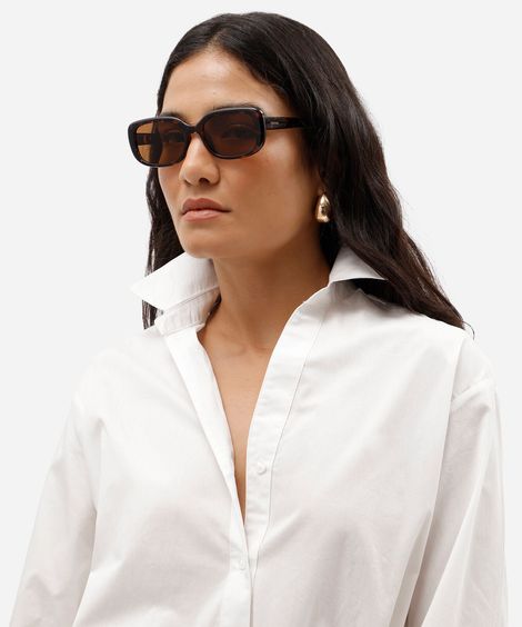 óculos de sol feminino quadrado de acetato tartaruga triton marrom