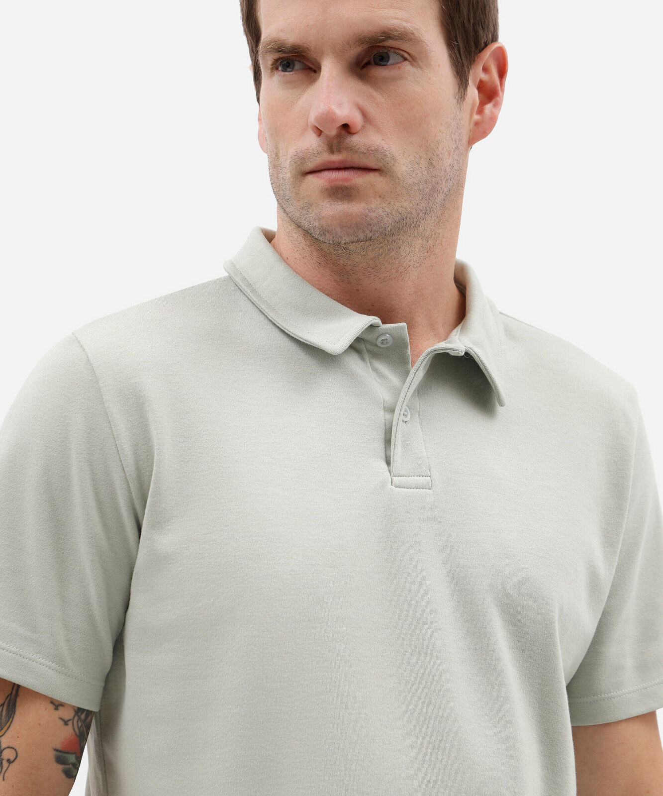 polo slim de algodão manga curta verde