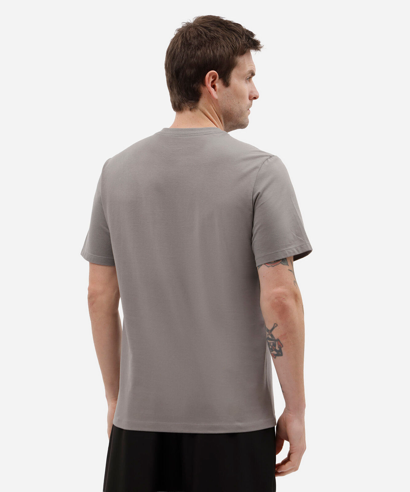 camiseta masculina de algodão básica manga curta cinza