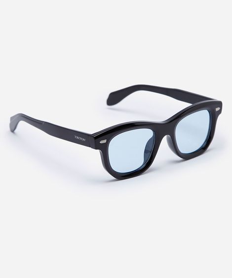 óculos de sol unissex redondo de acetato triton preto