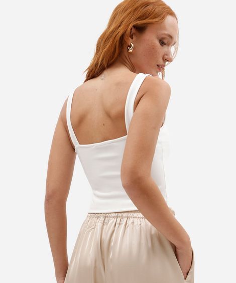 regata corset feminina decote quadrado off white