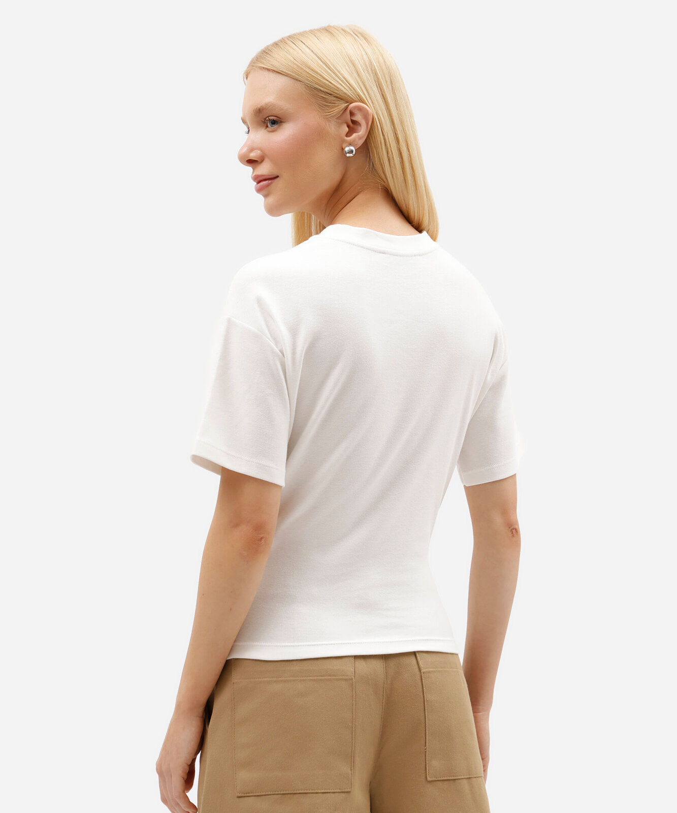 camiseta corset feminina de algodão manga curta off white