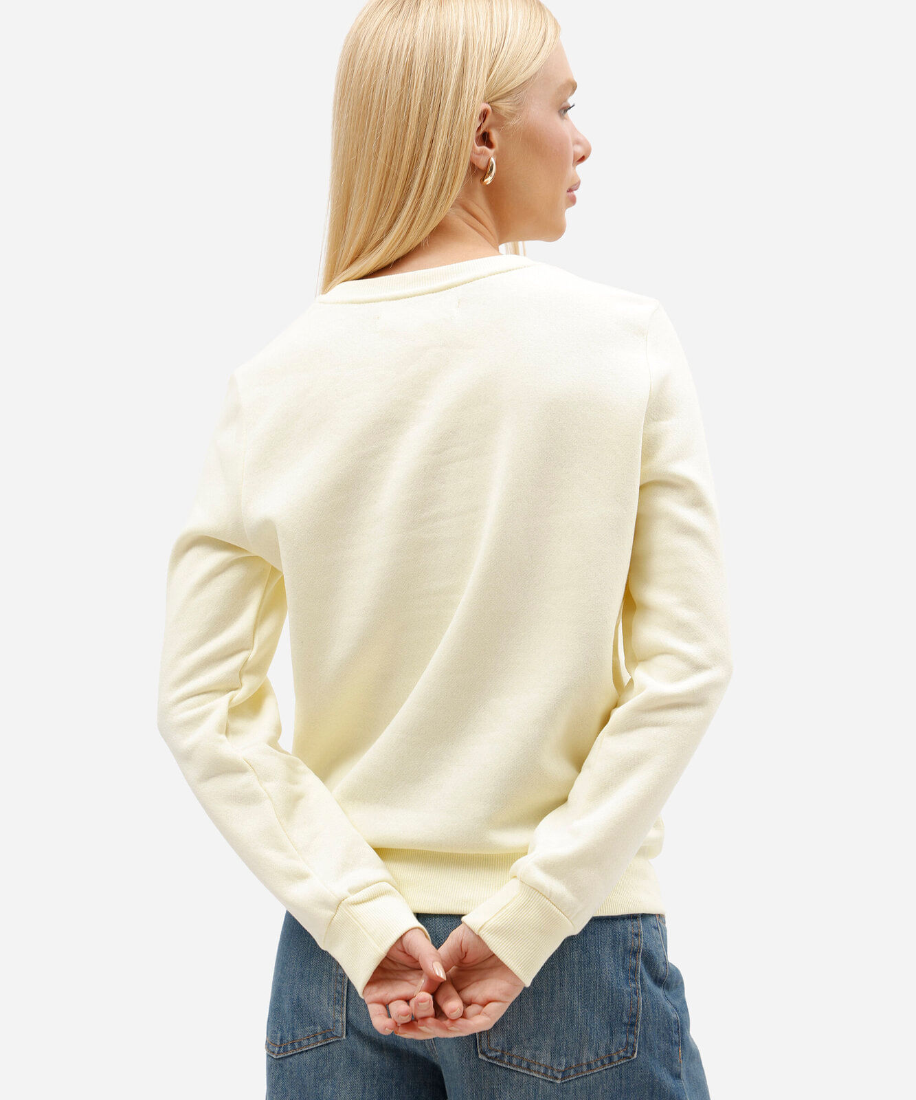 blusa feminina de moletom manga raglan amarela
