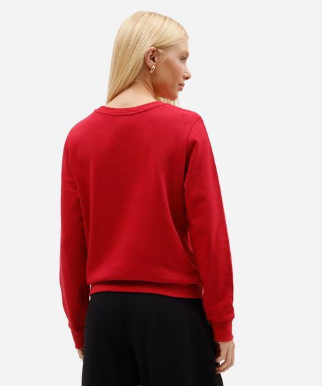 blusa feminina de moletom manga raglan vermalha