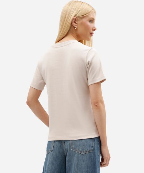 camiseta básica feminina de algodão peruano cinza