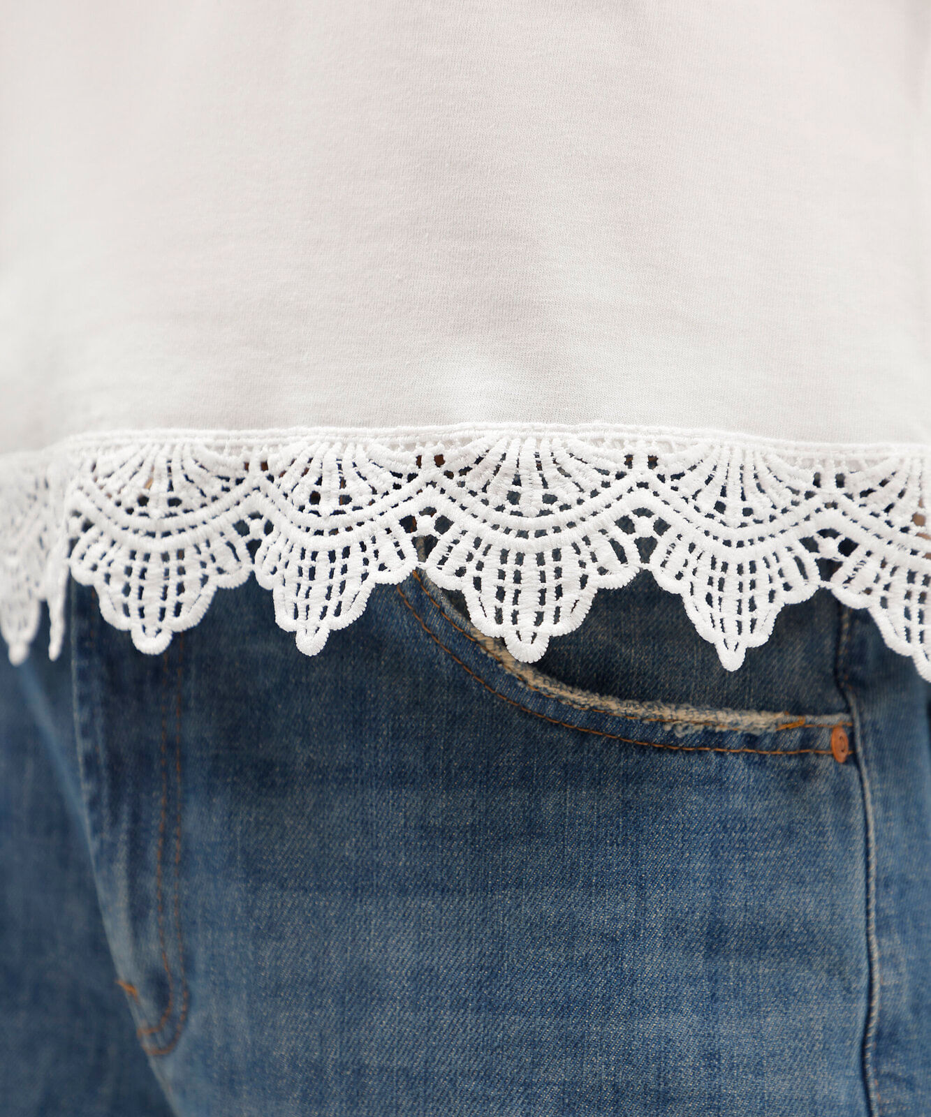 blusa feminina de algodão manga curta com renda off white