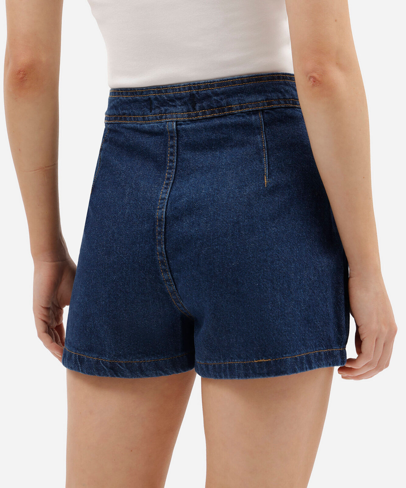 short saia feminino jeans cintura alta azul