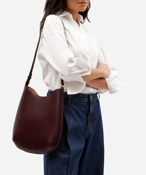 bolsa feminina hobo com alça de ombro vinho