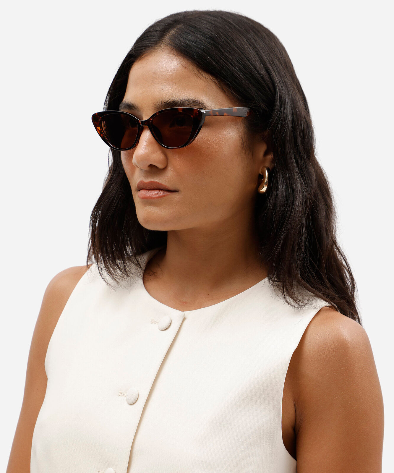 óculos de sol feminino gatinho de acetato tartaruga marrom