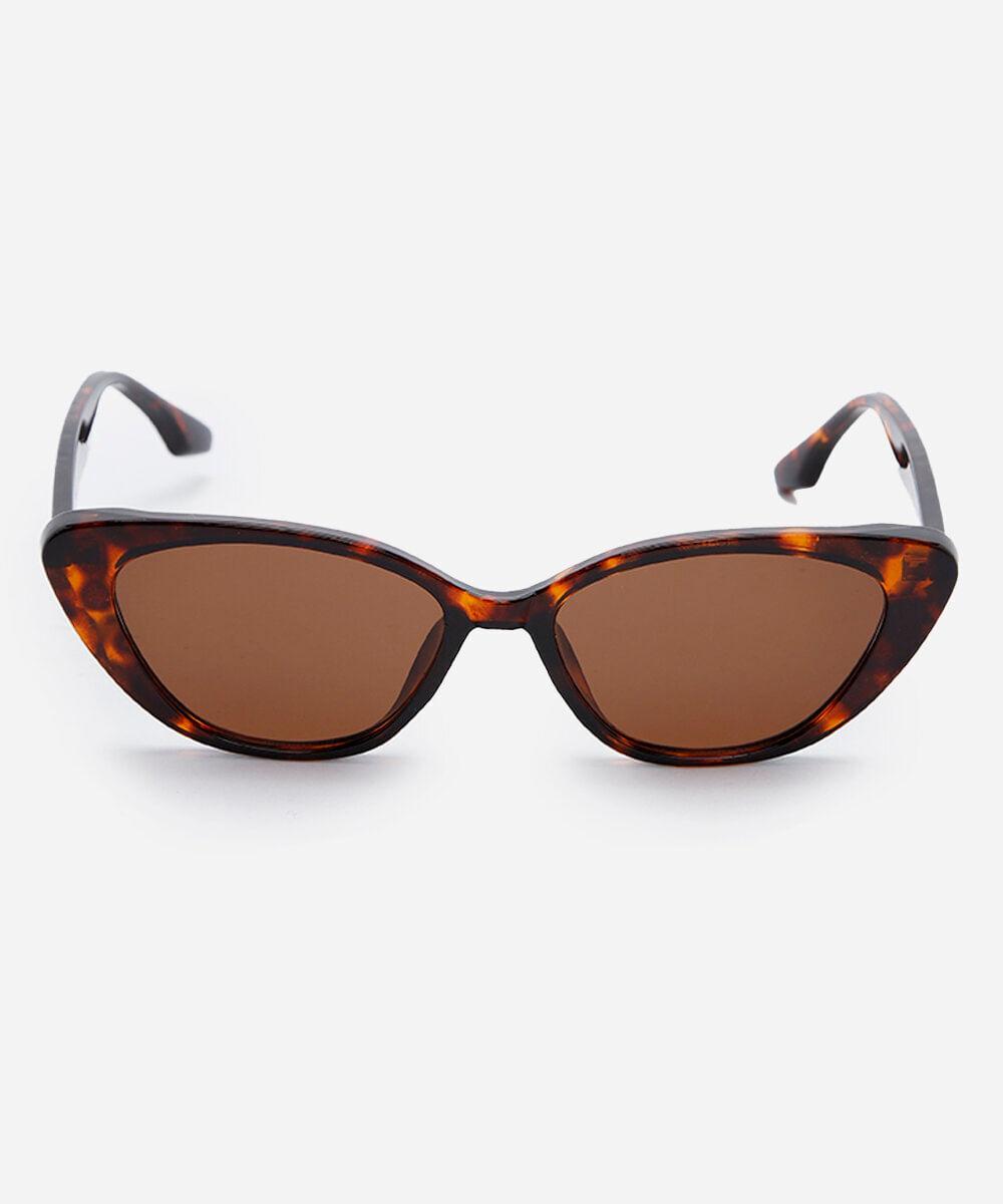 óculos de sol feminino gatinho de acetato tartaruga marrom