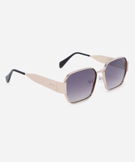 óculos de sol feminino quadrado de metal triton dourado
