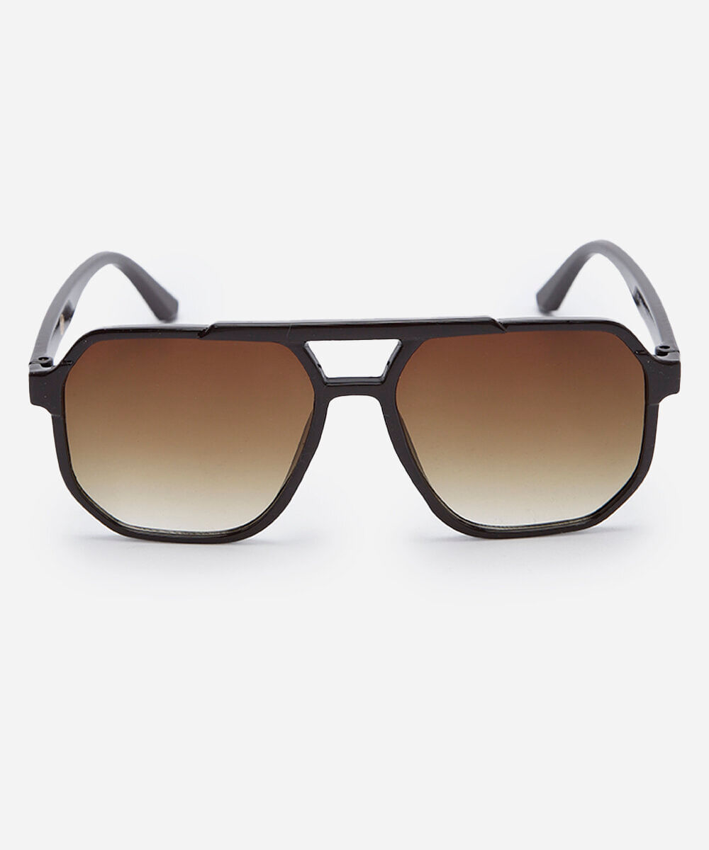 óculos de sol aviador feminino de acetato marrom