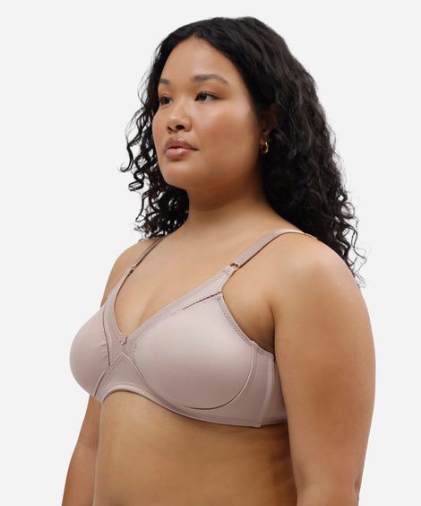 sutiã meia taça feminino plus size demillus bege