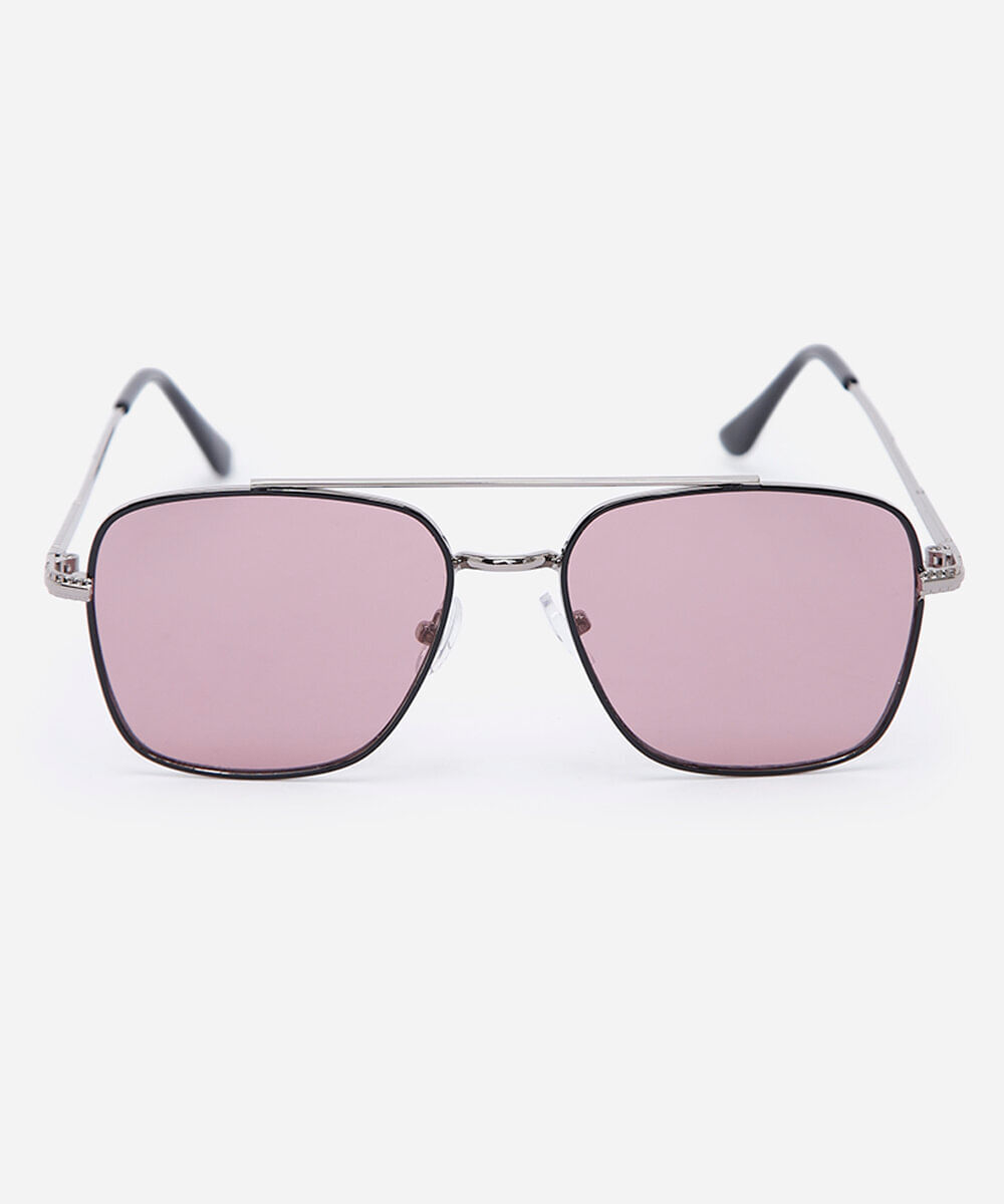 óculos de sol masculino quadrado de metal triton prata