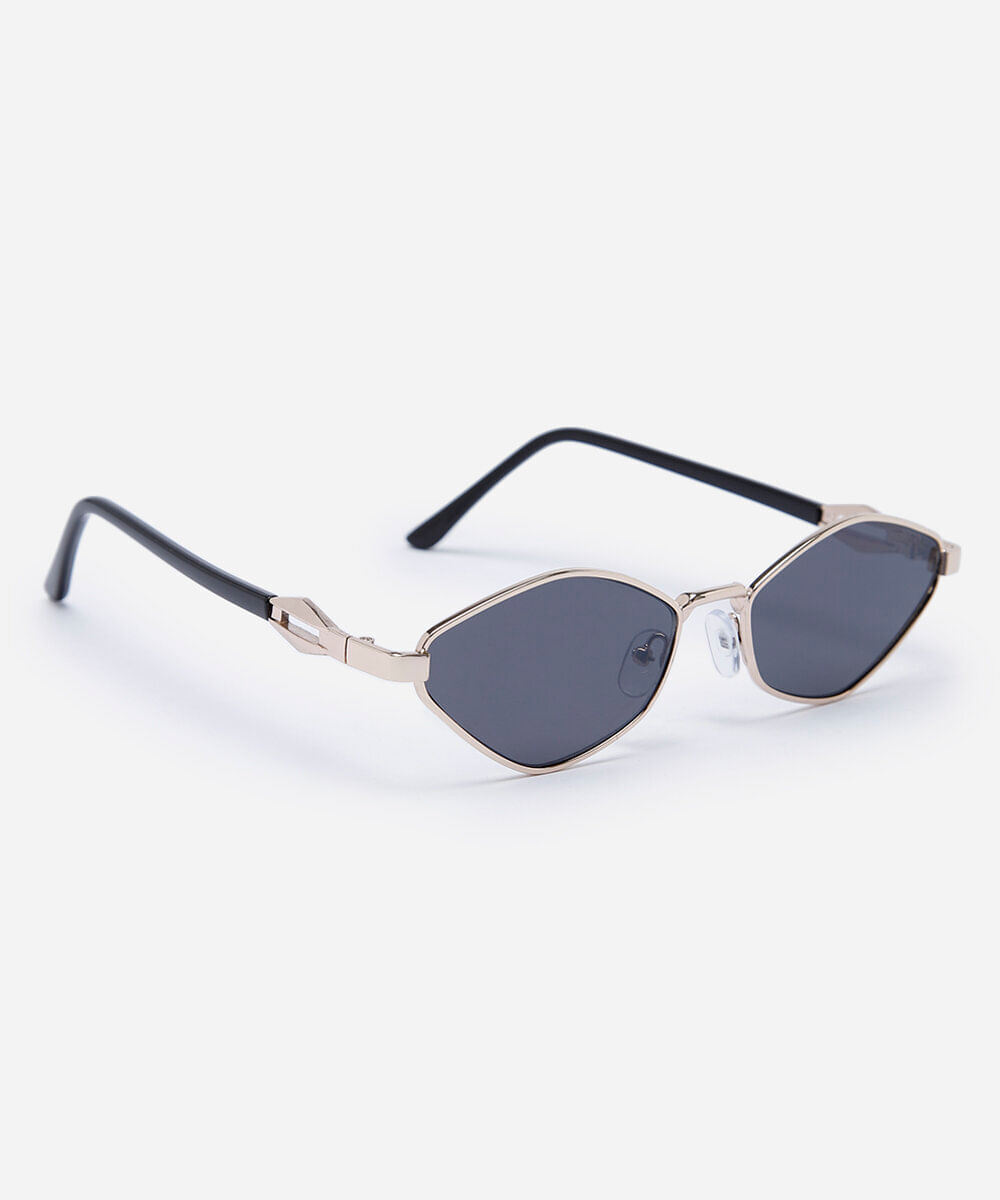 óculos de sol feminino oval de metal triton dourado