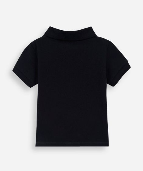 kit de 2 camisetas infantis polos com bordado de dinossauro colorido