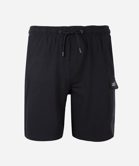 bermuda juvenil com bolso cargo preta