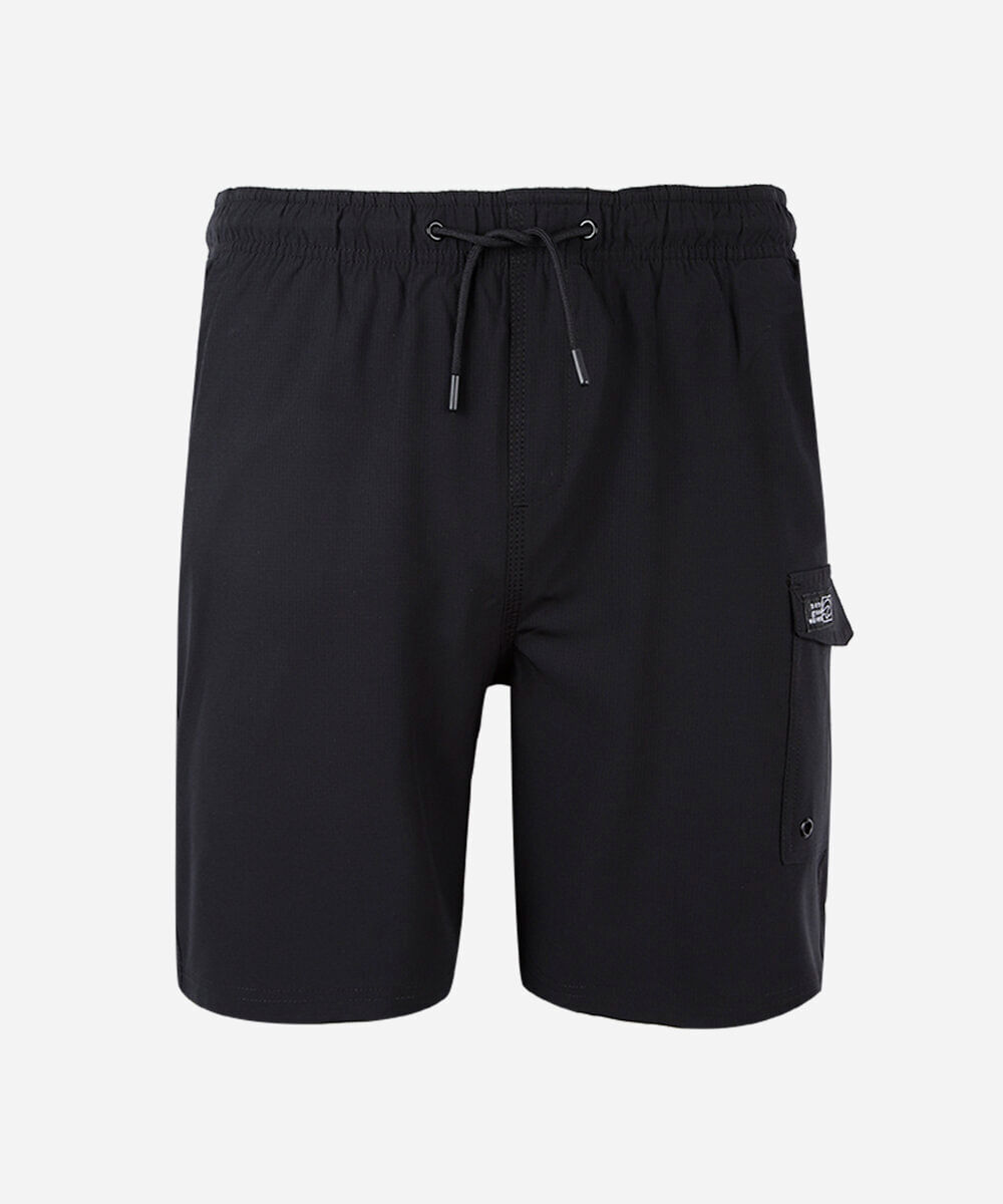 bermuda juvenil com bolso cargo preta