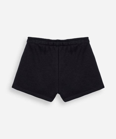 short infantil de moletom com listra lateral preto