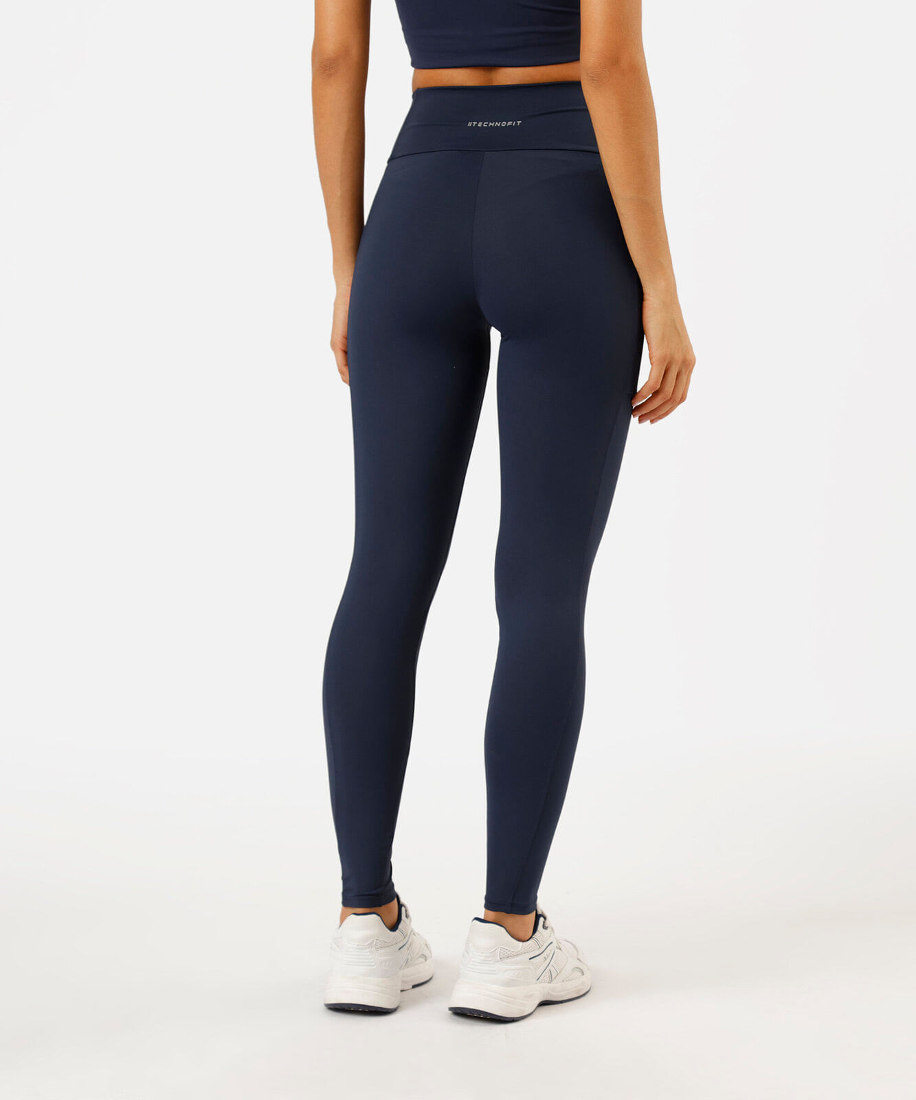 calça legging com bolsos esportiva azul