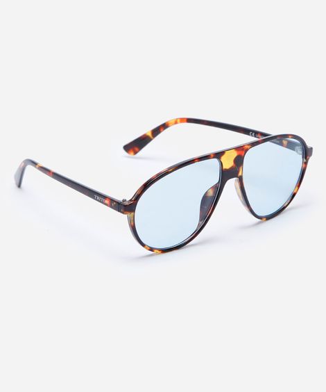 óculos de sol feminino aviador de acetato tartaruga triton colorido
