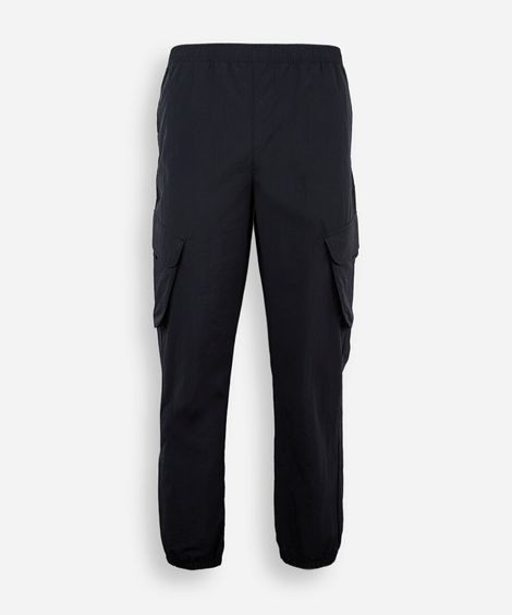 calça cargo juvenil jogger de sarja preta