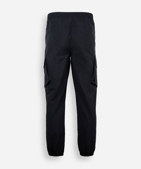 calça cargo juvenil jogger de sarja preta