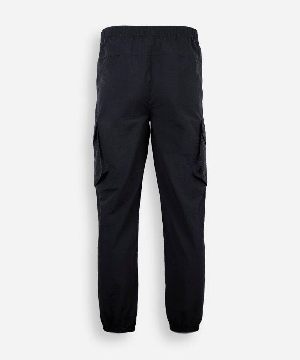 calça cargo juvenil jogger de sarja preta