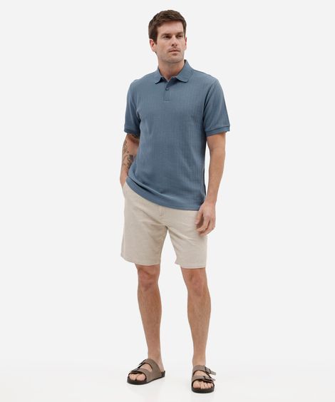 bermuda masculina reta com linho bege