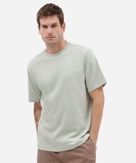 camiseta masculina comfort de malha verde