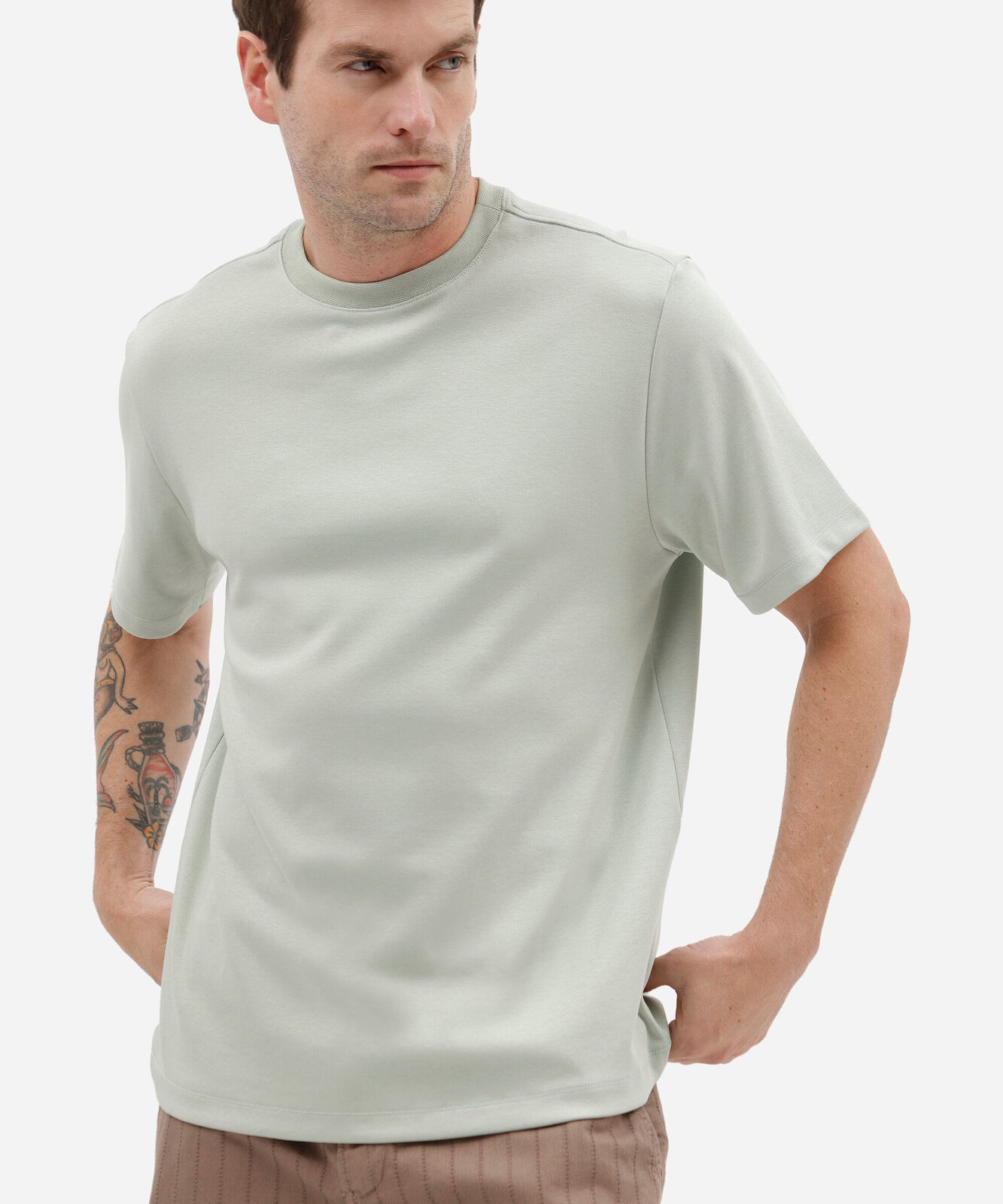 camiseta masculina comfort de malha verde